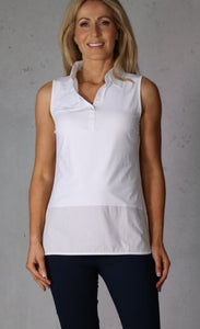 D.E.C.K BY DECOLLAGE - SIENNA WHITE SLEEVELESS SHIRT