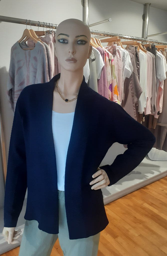 D.E.C.K BY DECOLLAGE NAVY EDGE TO EDGE CARDIGAN The Boutique Bantry