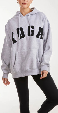 THE BOUTIQUE - LIGHT GREY OVERSIZED YOGA HOODIE