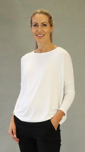 D.E.C.K  by Decollage - WHITE BATWING JERSEY TOP