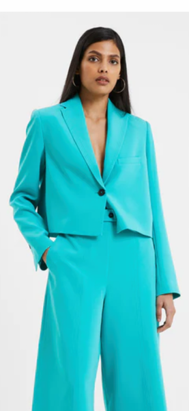 FRENCH CONNECTION - Jaded Teal Cropped Blazer