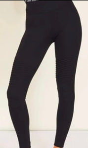 THE BOUTIQUE- BLACK SCUBA BIKER LEGGINGS