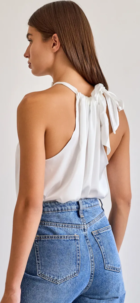 THE BOUTIQUE - WHITE SATIN TOP (PRE ORDER)