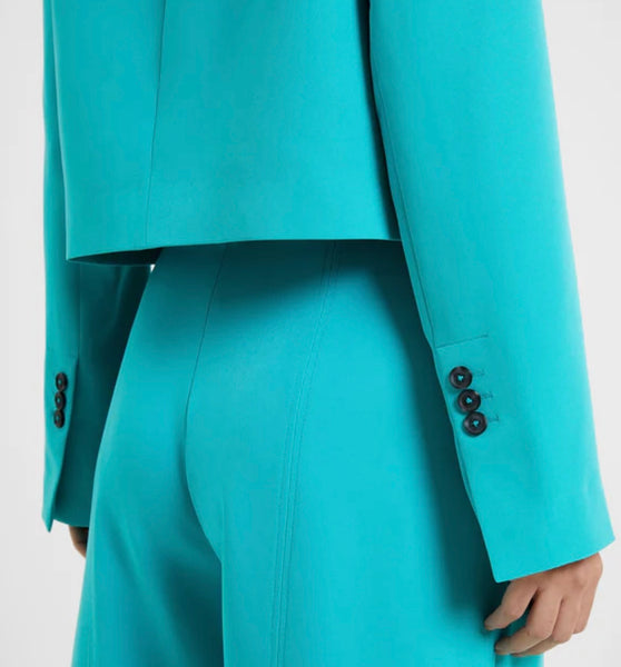 FRENCH CONNECTION - Jaded Teal Cropped Blazer