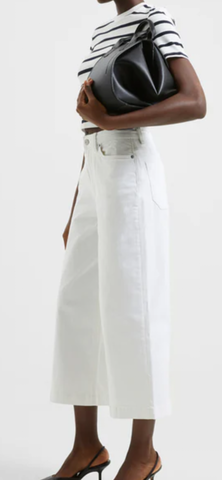 FRENCH CONNECTION - DENIM STRETCH WHITE CULOTTES