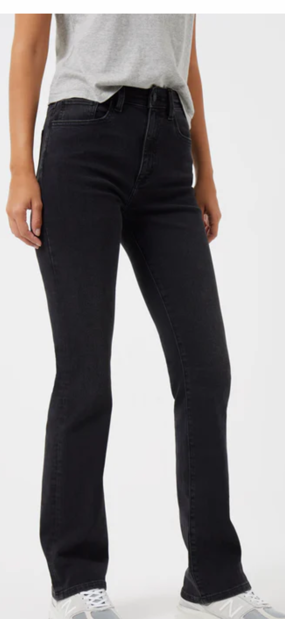 FRENCH CONNECTION - BLACK STRETCH DEMI-BOOT CUT JEANS