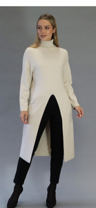 D.E.C.K  by Decollage- KNIT TUNIC WITH A SLIT UP THE MIDDLE ( PRE ORDER)