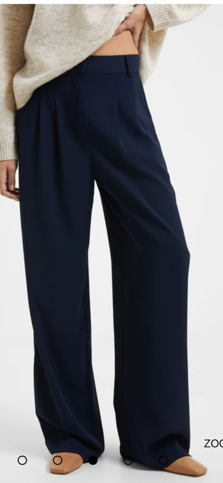 FRENCH CONNECTION - Navy Wide Leg Trousers