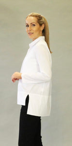 D.E.C.K By Decollage - WHITE TUNIC STYLE COTTON SHIRT