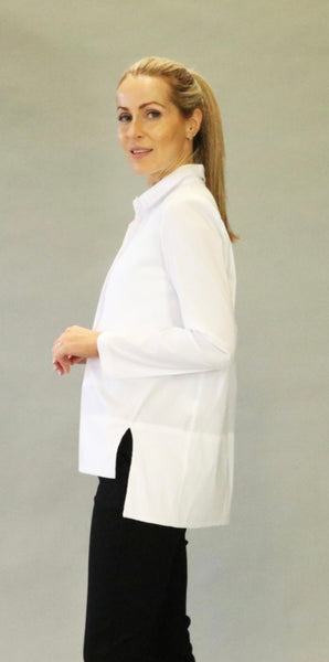 D.E.C.K By Decollage - WHITE TUNIC STYLE COTTON SHIRT