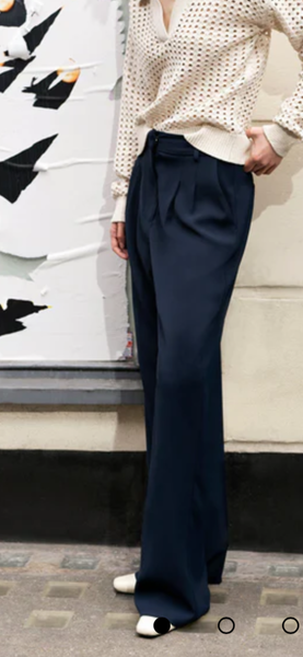 FRENCH CONNECTION - Navy Wide Leg Trousers