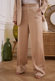 THE BOUTIQUE - CHAMPAGNE SATIN SUIT TROUSERS