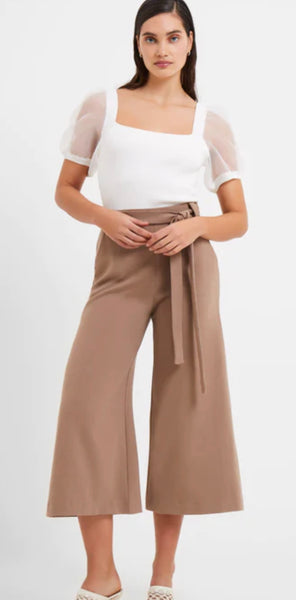 FRENCH CONNECTION- MOCHA WHISPER BELTED CULOTTES