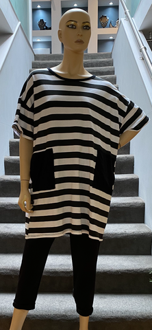 GILYA - BLACK AND WHITE STRIPE TOP