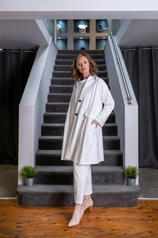 GILYA - WINTER WHITE JERSEY COAT (PRE ORDER)
