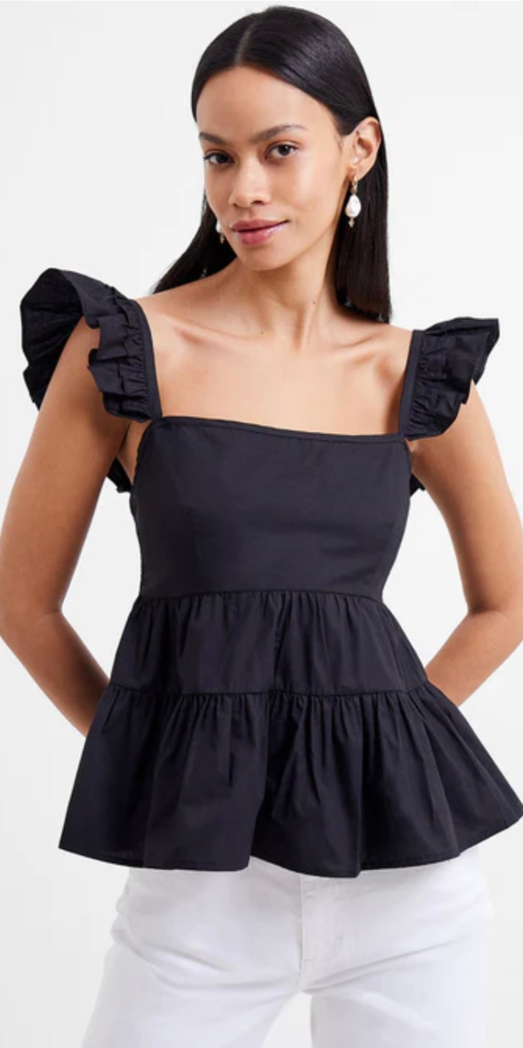 FRENCH CONNECTION - RHODES POPLIN TIERED CAMI TOP