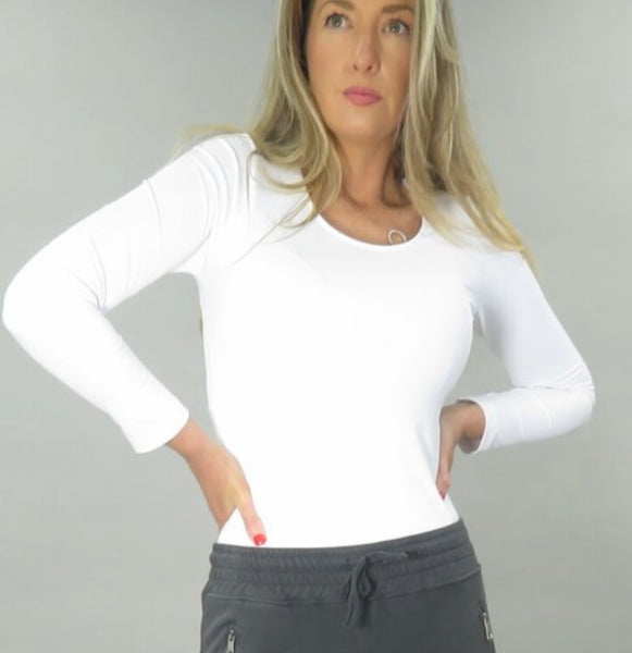 D.E.C.K By Decollage - PAULA WHITE LONG SLEEVE BASIC TOP