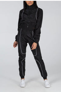 MICHELLE - BLACK & WHITE SHELL TRACKSUIT