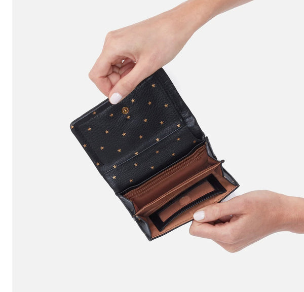 HOBO - BLACK STAR LUMEN BIFOLD LEATHER WALLET
