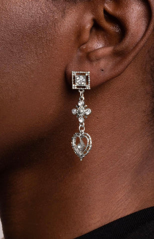 BIBI - BIJOUX SILVER WEAR YOUR HEART 0N YOUR SLEEVE EARRINGS