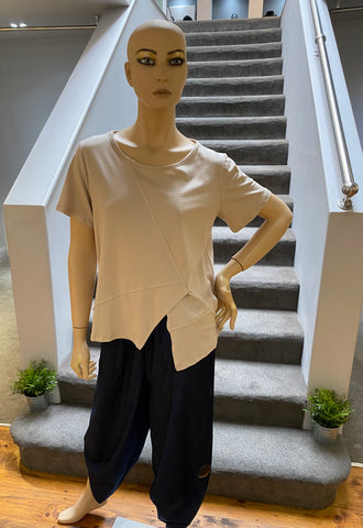 GILYA - TAUPE ASYMMETRIC TEE SHIRT