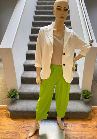 GILYA -  LIME GREEN TAPERED TROUSERS
